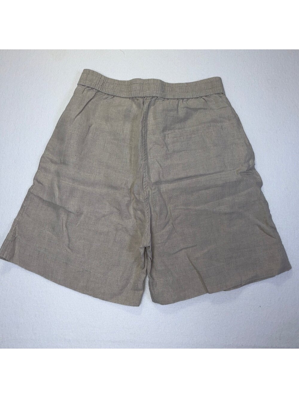 COS 100% Linen Cargo Shorts Women’s Small Beige Oatmeal Relaxed Utility NWOT - Picture 2 of 7